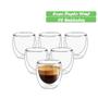 Imagem de Conjunto Kit 6 Copo De Café 90ml Isolante Vidro Duplo Expresso Chá Suco Design Moderno Transparente