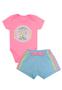 Imagem de Conjunto Kit Body bebe Menina com Shorts em Moletinho
