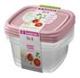 Imagem de Conjunto Kit Com 3 Potes Herméticos De Plastico 800ml Verde ou Rosa Sanremo Ideal para Marmita