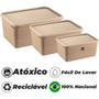 Imagem de Conjunto Kit Com 3 Potes Porta Mantimentos Retangular Multiuso 1L 2L 3L UZ