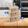 Imagem de Conjunto Kit Com 3 Potes Porta Mantimentos Retangular Multiuso 1L 2L 3L UZ