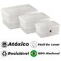 Imagem de Conjunto Kit Com 3 Potes Porta Mantimentos Retangular Multiuso 1L 2L 3L UZ