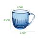 Imagem de Conjunto Kit Com 3 Xícaras De 280ml Vidro Designer Sofisticado Blue Café