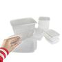 Imagem de Conjunto Kit com 40 Potes Recipientes Com Tampa de Plástico Armazenamento 4 tamanhos