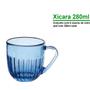 Imagem de Conjunto Kit Com 6 Xícaras De 280ml Vidro Designer Sofisticado Blue Café