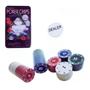 Imagem de Conjunto Kit de Fichas de Poker Lata 100 fichas numeradas e coloridas profissional + Dealer