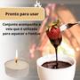 Imagem de Conjunto kit fondue jogo 5 peças pequeno panela cerâmica para queijo petiscos chocolate - Hauskraft