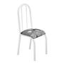 Imagem de Conjunto Kit Jogo 4 Cadeiras Metal Aço Cozinha Branca Almofadada