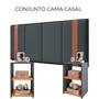 Imagem de Conjunto Kit Quarto Cabeceira PARISE 1.40 BOX detalhe em tiras + 2 Mesas de Cabeceira Apoio Bella