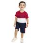 Imagem de Conjunto Kyly Camiseta em Algodão e Bermuda em Moletom -Listrado Vermelho