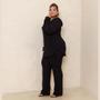 Imagem de Conjunto Lanzinha Pantalona Calça Reta e Blusa Com Capuz Plus Size
