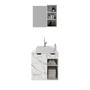 Imagem de Conjunto Lavabo com Espelho e Cuba Mármore Branco Tecno Mobili
