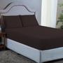 Imagem de Conjunto Lençol Cama Casal 3 Peças 400 Fios com Elástico e Fronhas Toque Macio