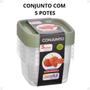 Imagem de Conjunto Leve 5 Pague 4 Potes Quadrados Graduados 600 ml