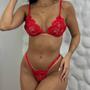 Imagem de Conjunto Lingerie Bordado Sem Bojo Sem Aro Calcinha Fio Sensual