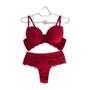 Imagem de Conjunto Lingerie Calcinha e Sutiã com Bojo Heart Red