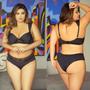 Imagem de Conjunto lingerie calcinha e sutiã plus size com alças largas em espuma 