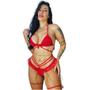 Imagem de Conjunto Lingerie Calcinha Fio Dental Completa Gladiadora
