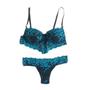 Imagem de Conjunto lingerie com bojo renda bicolor Hagatha