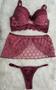 Imagem de Conjunto lingerie com todo em renda com minissaia