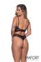 Imagem de Conjunto Lingerie Cropped Renda Sutiã Calcinha Fio Dental Duplo Moda Intima Feminino Atacado Blogueira Super Luxo