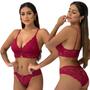 Imagem de Conjunto Lingerie de Luxo Rendado s/ Bojo s/ Aro Feminino 