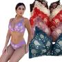 Imagem de Conjunto Lingerie de Luxo Sensual Renda com Biju Feminino Sexy