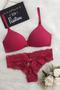 Imagem de Conjunto Lingerie Liso , Bojo sem aro com calcinha fio rendada