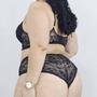 Imagem de Conjunto Lingerie Plus Size Rendado Sensual Calcinha Hot Pants Com bojo Sexy