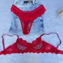 Imagem de Conjunto Lingerie Sem bjo Com Aro Tule Rendado Sensual Com Fecho Delicado Sexy