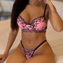 Imagem de Conjunto Lingerie Sensual de Calcinha fio Dental Sexy Sutiã com bojo Rendado