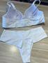 Imagem de Conjunto lingerie sutiã basico com bojo com aro base espumada com calcinha cós alto fio duplo - branco