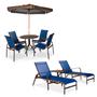 Imagem de Conjunto Linha Leve 9 Peças com Ombrelone Grátis - Marrom/Azul Marinho