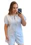 Imagem de Conjunto Listrado Feminino com Blusa e Shorts 100% Algodão