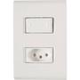 Imagem de Conjunto Liz Branco 4x2 com Interruptor Paralelo de 10 Ampères e 250 Volts + 1 Tomada 2P+T de 20 Ampères e 250 Volts - 57170048 - TRAMONTINA