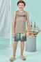 Conjunto LocBoo de Camiseta em Meia Malha e Bermuda em Cotton Jeans com Elastano - LucBoo Imagem de Conjunto LocBoo de Camiseta em Meia Malha e Bermuda em Cotton Jeans com Elastano