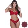 Imagem de Conjunto Luciana com Aro de Renda Sutiã com Bojo e Calcinha Fio Dental