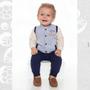 Imagem de - Conjunto Luxo Paraiso Bebe Menino Calça + Casaquinho Rf 9140