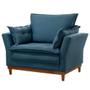 Imagem de Conjunto Luxury Sofá e Poltrona Veludo Azul