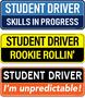 Imagem de Conjunto magnético HEY-OKEY Funny Student Driver Reflective, pacote com 3