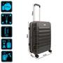 Imagem de Conjunto Mala Viagem Rigida Abs Expansiva Cadeado Roda Dupla Aviao Embarque Grande 30kg Media 23kg Pequena 10kg 08kg Marrom