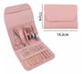 Imagem de Conjunto Manicure Pedicure Completo Aço Inox 16 peças Rosa