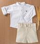 Imagem de Conjunto Masc Camisa ML Bermuda Sarja Batizado Anjos Baby