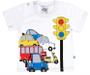 Imagem de Conjunto Masculino Bebê Camiseta Carros C/ Bermuda Em Moletinho Zig Zag P Ao G
