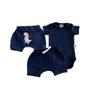 Imagem de Conjunto masculino body e shorts infantil verão - cor azul