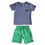 Imagem de Conjunto Masculino de Camiseta de Malha e Bermuda de Moletom sem Felpa Cores Cinza e Verde - Up Baby