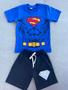 Imagem de Conjunto Masculino Infantil SuperHomem Criança Menino Blusa e Short