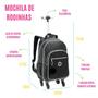 Imagem de Conjunto Material Escolar Mochila de Rodinhas + Lancheira térmica + Estojo Menina Criança Adolescente Aulas Resistente Zíper Feminino