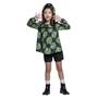 Imagem de Conjunto Menina Bata Viscose Verde com Grelôs e Short Moletom