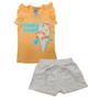 Imagem de Conjunto Menina Blusa com Strass Short Moletinho com Babado